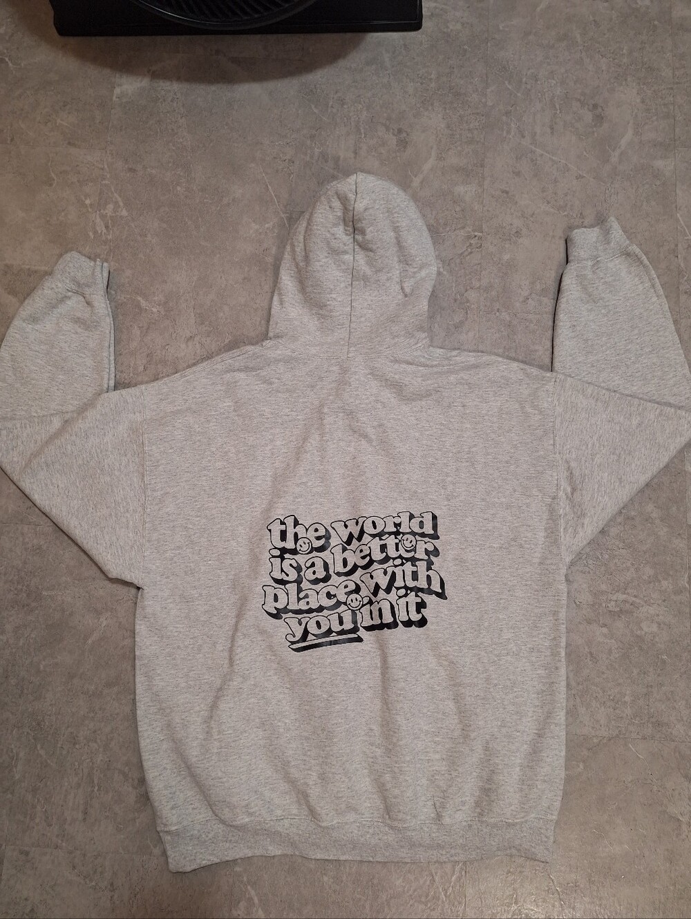 The World Is A Better Place With You In It Grey Hoody Size XL
